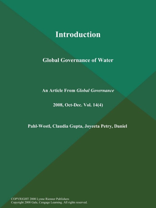 Introduction: Global Governance of Water