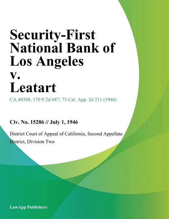Security-First National Bank Of Los Angeles V. Leatart