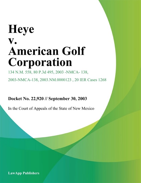 Heye V. American Golf Corporation