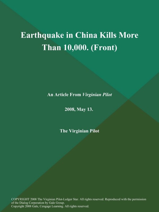 Earthquake in China Kills More Than 10,000 (Front)