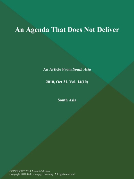 An Agenda That Does Not Deliver