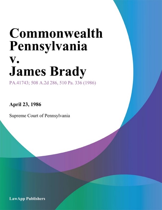 Commonwealth Pennsylvania v. James Brady