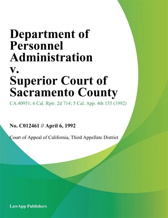 Department of Personnel Administration v. Superior Court of Sacramento County