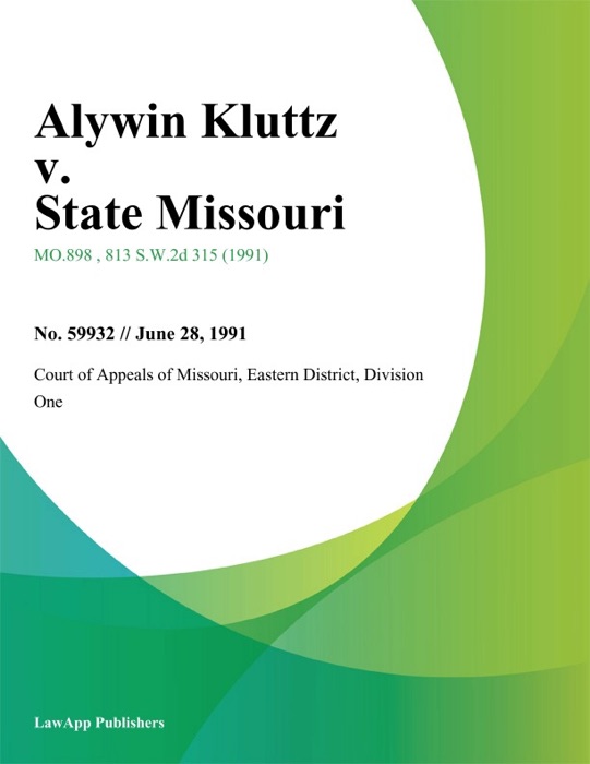 Alywin Kluttz v. State Missouri