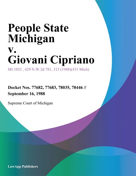 People State Michigan v. Giovani Cipriano