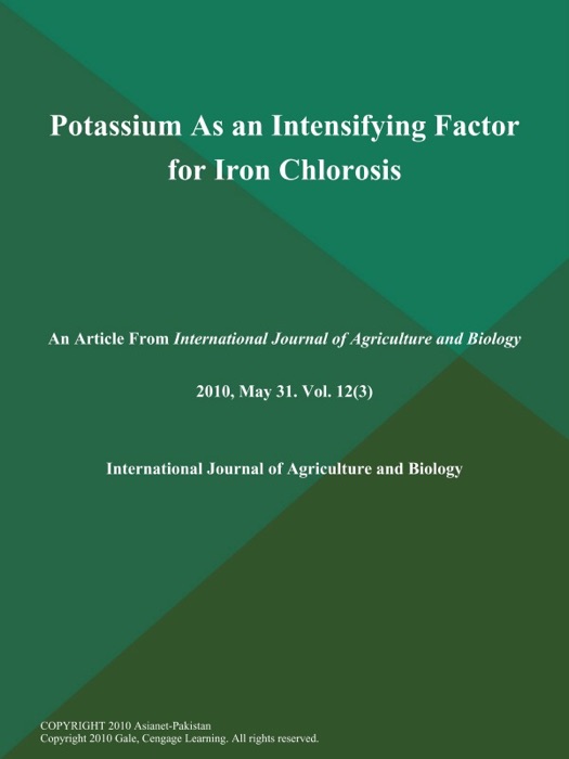 Potassium As an Intensifying Factor for Iron Chlorosis