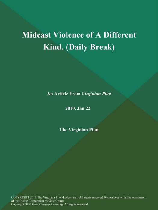 Mideast Violence of A Different Kind (Daily Break)