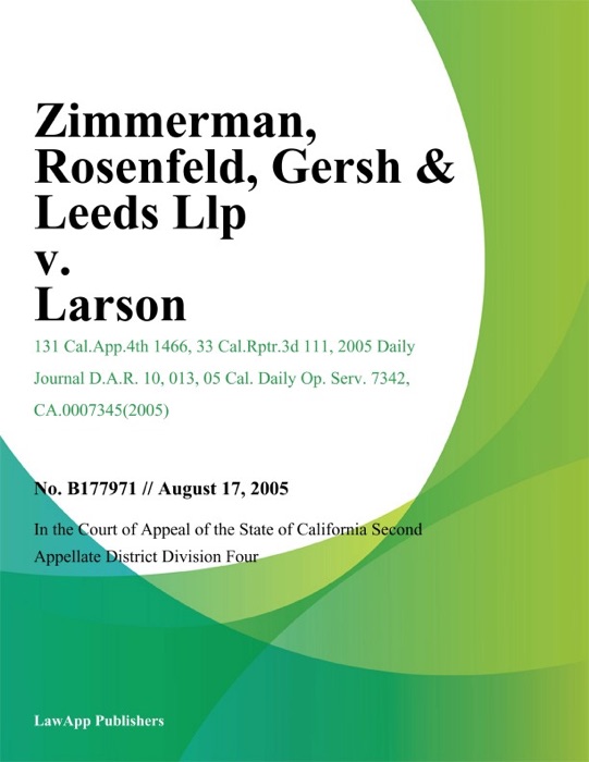 Zimmerman, Rosenfeld, Gersh & Leeds LLP v. Larson