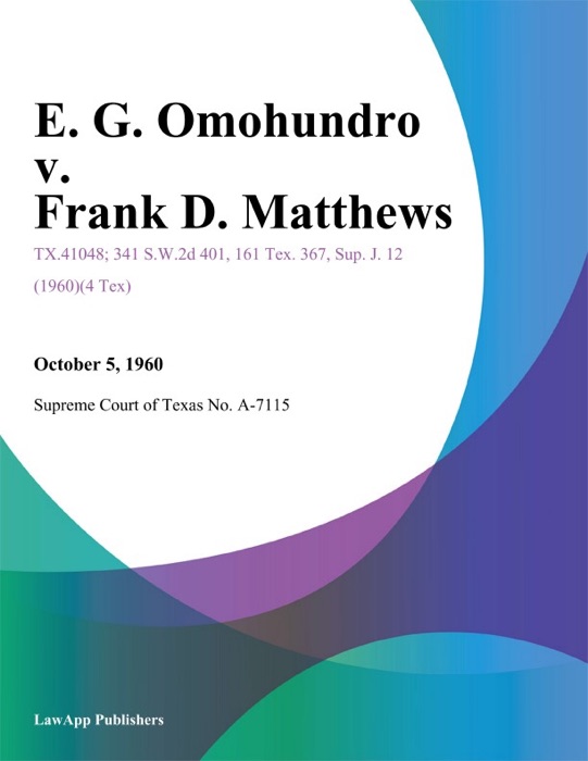 E. G. Omohundro v. Frank D. Matthews