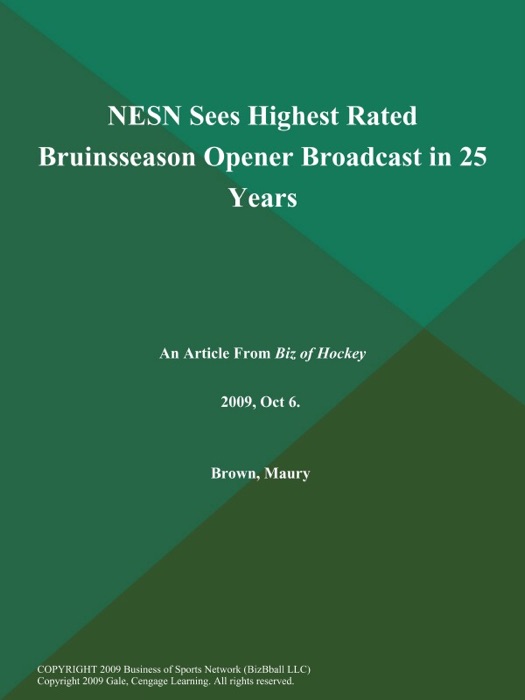 NESN Sees Highest Rated Bruinsseason Opener Broadcast in 25 Years