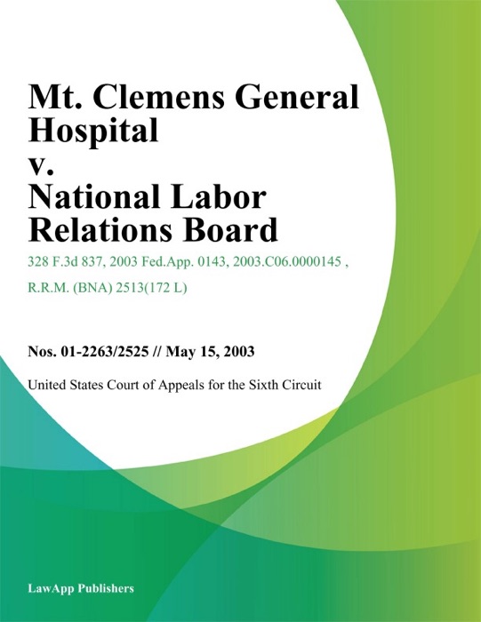 Mt. Clemens General Hospital V. National Labor Relations Board