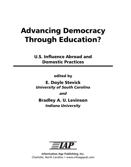 Advancing Democracy Through Education?