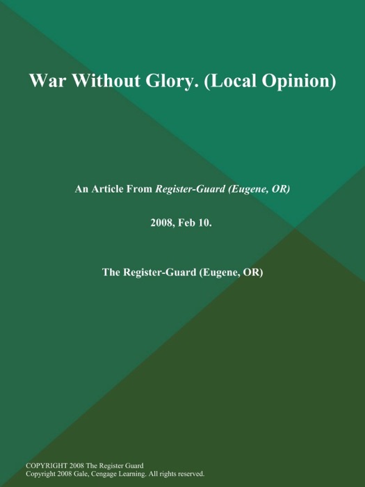 War Without Glory (Local Opinion)
