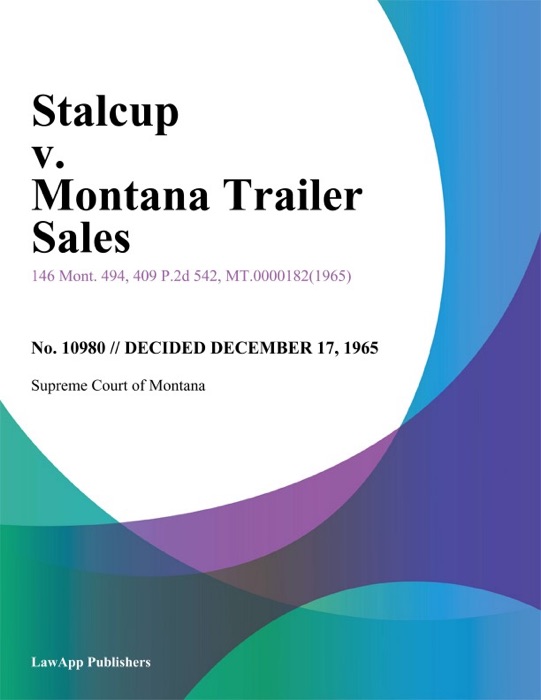 Stalcup v. Montana Trailer Sales