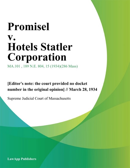 Promisel v. Hotels Statler Corporation