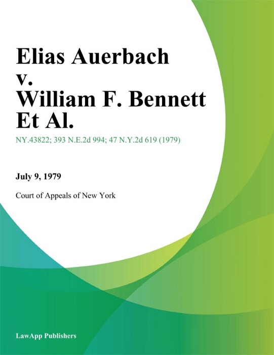 Elias Auerbach v. William F. Bennett Et Al.