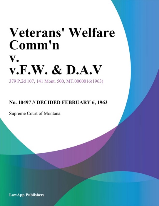 Veterans Welfare Commn v. V.F.W. & D.A.V.