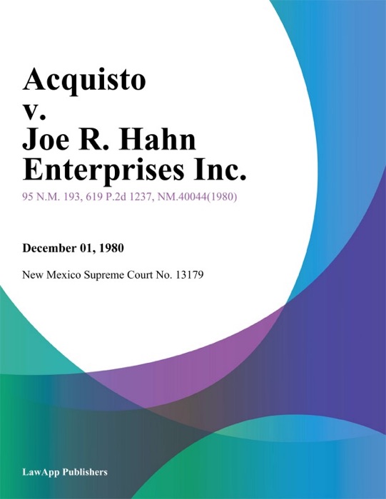 Acquisto v. Joe R. Hahn Enterprises Inc.