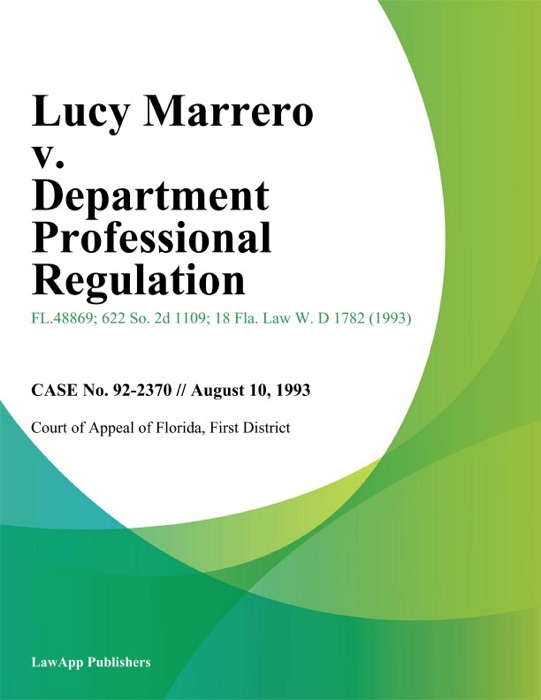 Lucy Marrero v. Department Professional Regulation