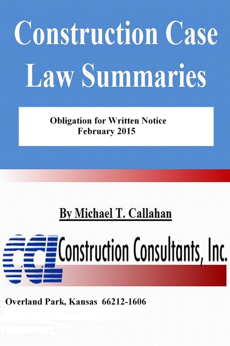 Obligation for Written Notice