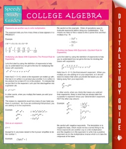 College Algebra (Speedy Study Guides)