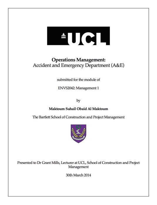 Operational Management: A&E