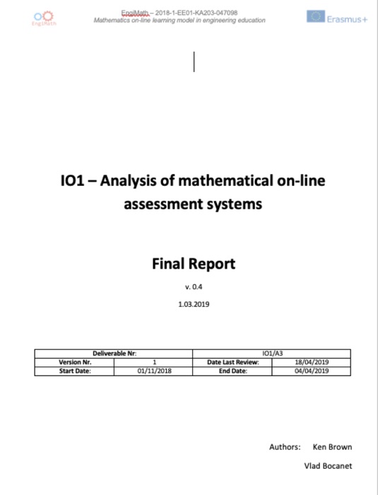 Analysis of mathematical on-line assessment systems