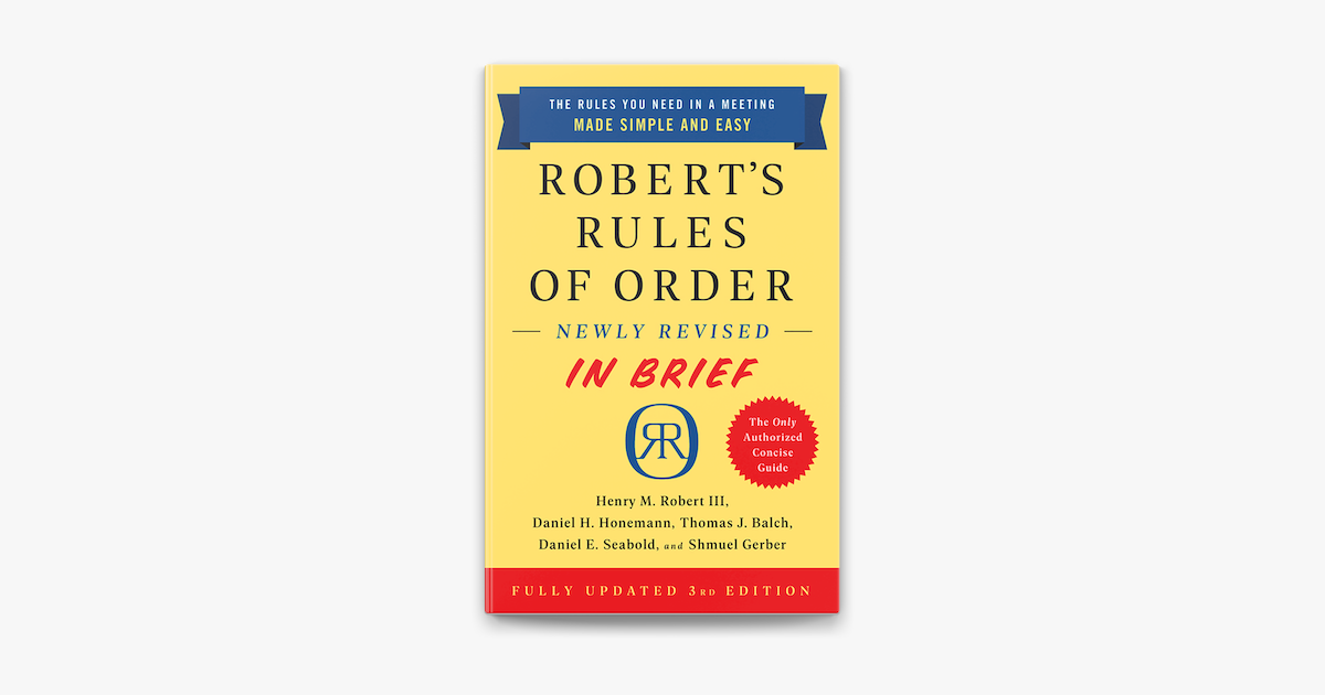 ‎roberts Rules Of Order Newly Revised In Brief 3rd Edition On Apple Books
