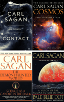 Carl Sagan - Carl Sagan Collection 4 Books: Contact, Cosmos, The Demon-Haunted World, Pale Blue Dot. artwork