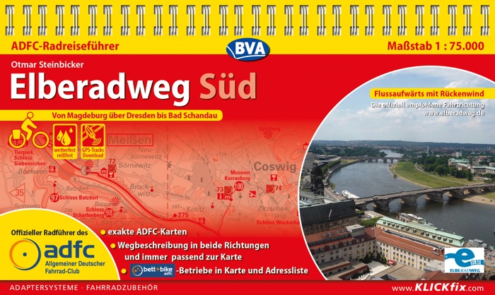 ADFC-Radreiseführer Elberadweg Süd 1:75.000 praktische Spiralbindung, reiß- und wetterfest, GPS-Tracks Download