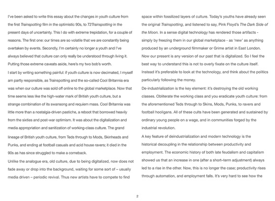 Trainspotting essay