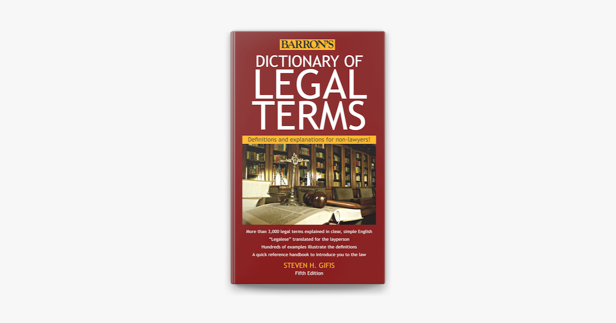 Dictionary Of Legal Terms On Apple Books