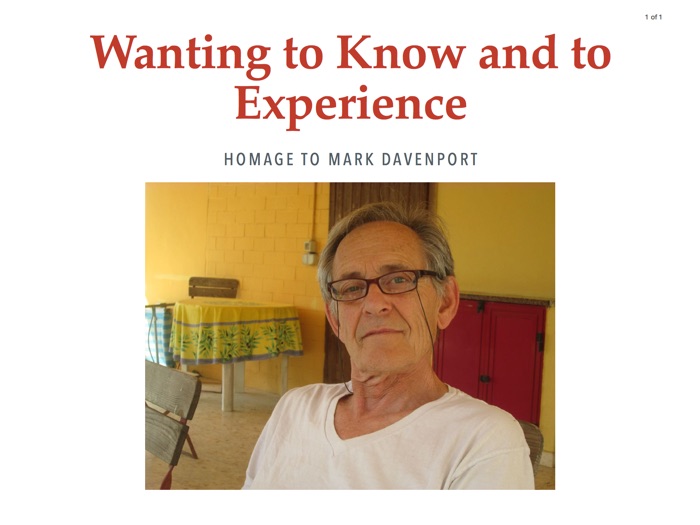 Wanting to Know - Homage to Mark Davenport