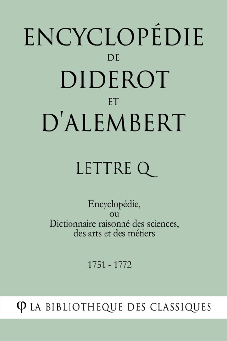 Encyclopédie de Diderot et d'Alembert - Lettre Q