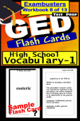 GED Test Prep High School Vocabulary 1 Review--Exambusters Flash Cards--Workbook 8 of 13 - GED Exambusters