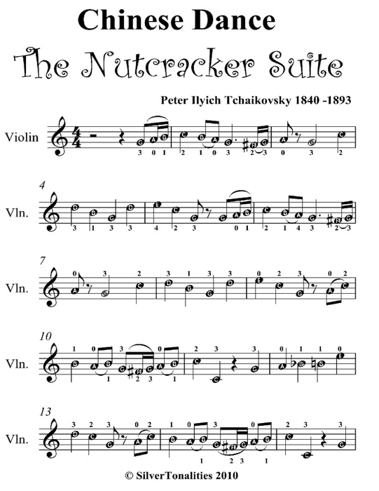 Chinese Dance the Nutcracker Suite Easy Violin Sheet Music