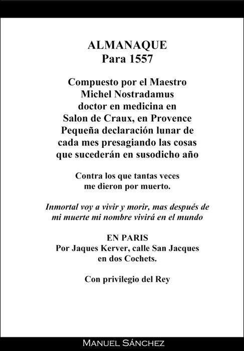 Almanaque para 1557﻿ de Nostradamus