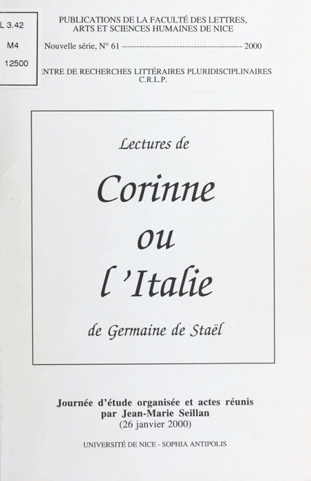 Lectures de Corinne ou l'Italie de Germaine de Staël