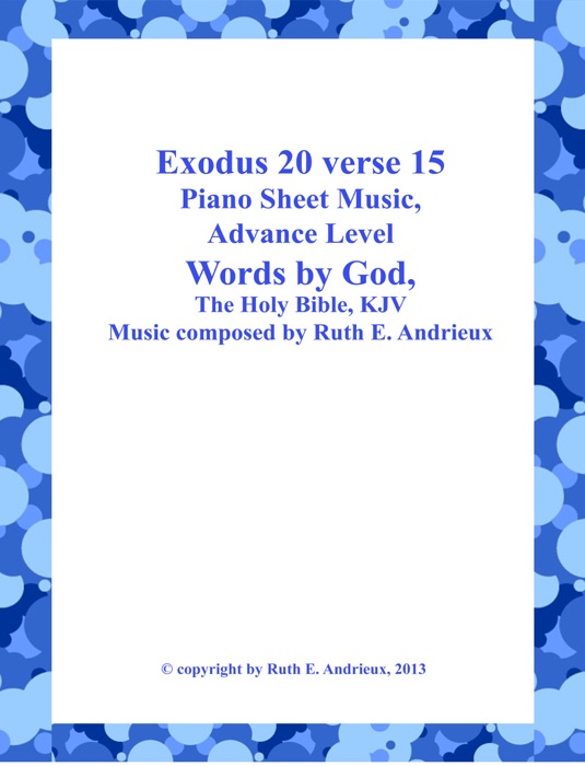 Eexodus 20 verse 15 Piano Sheet Mußic–Advance Level