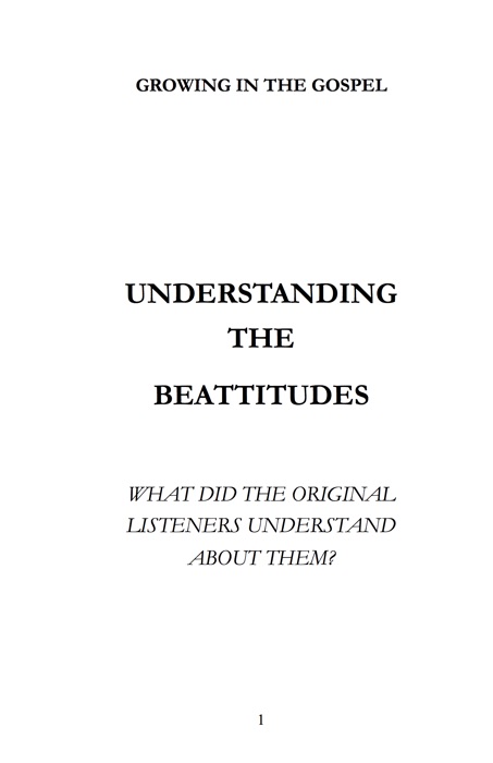 Understanding the Beatitudes