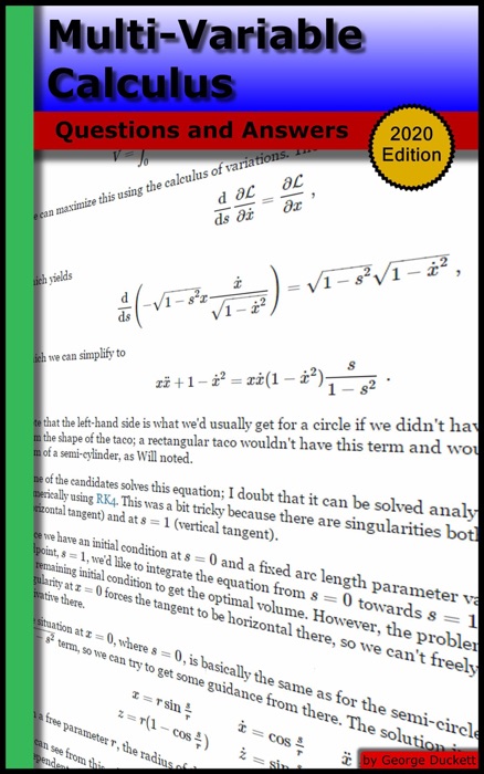 Multi Variable Calculus: Questions and Answers (2020 Edition)