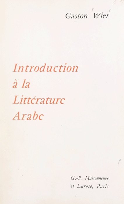 Introduction à la littérature arabe