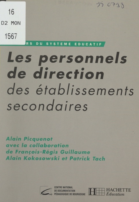 Les personnels de direction des établissements secondaires