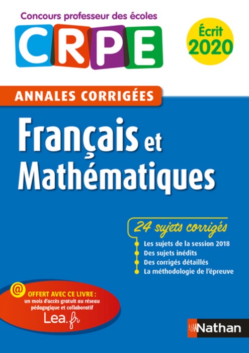 Ebook - Annales CRPE Français et Mathématiques 2020