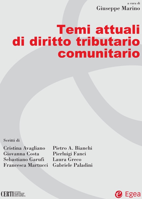 Temi attuali di diritto tributario comunitario