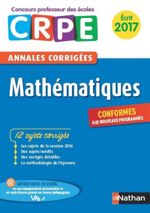 Ebook - Annales CRPE 2017 : Mathématiques