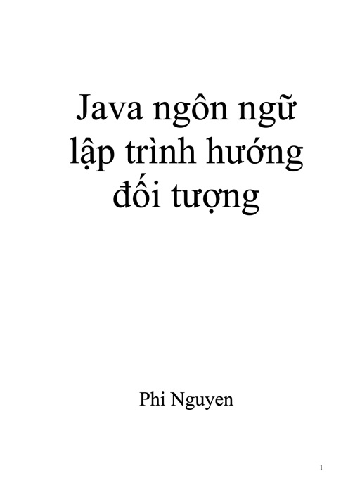 Java ngôn ngữ lập trình hướng đối tượng