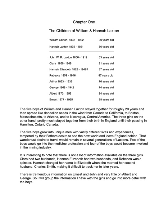 Children of William & Hannah Laxton 2