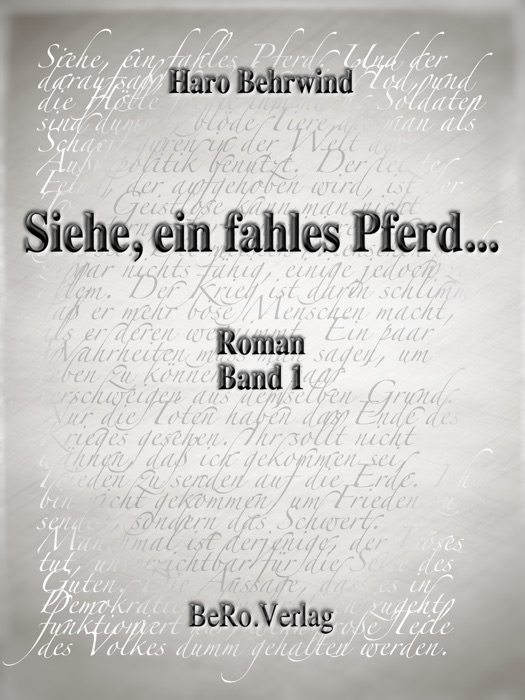 Siehe, ein fahles Pferd...: Band 1