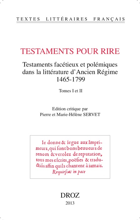 Testaments pour rire